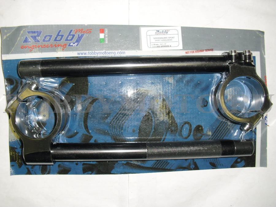 005-SP00505-N - укрепленные спортивные клипоны RobbyMotoEngineering для гонок, алюминий 6082, наклон 5 или 10 градусов, вес 735гр.