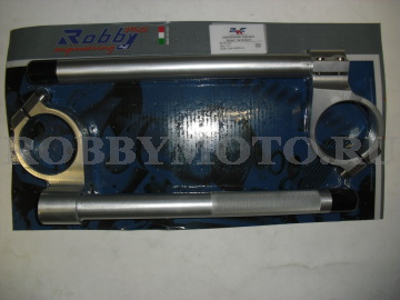 006-RI0055-A - высокие клипоны RobbyMotoEngineering для спорта, алюминий 6082, наклон 8 градусов, высота 35.5мм., вес 680гр, съемные рычаги.